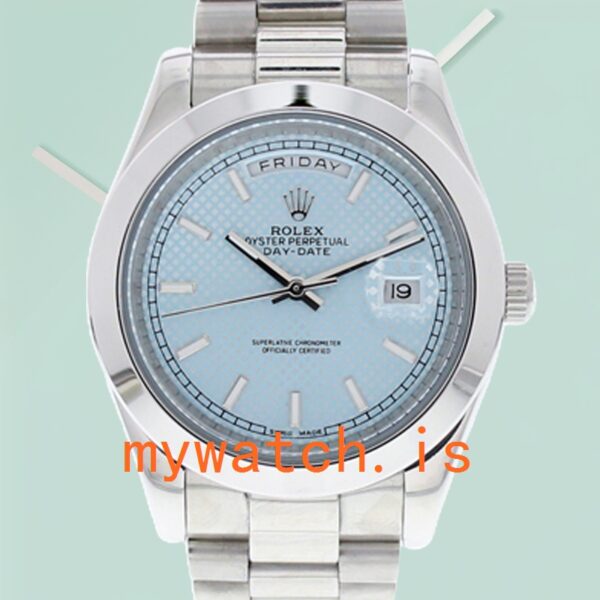 Rolex Day-Date Men’s 40mm M228206-0004 Silver-Tone: Genuine vs. Replica Analysis